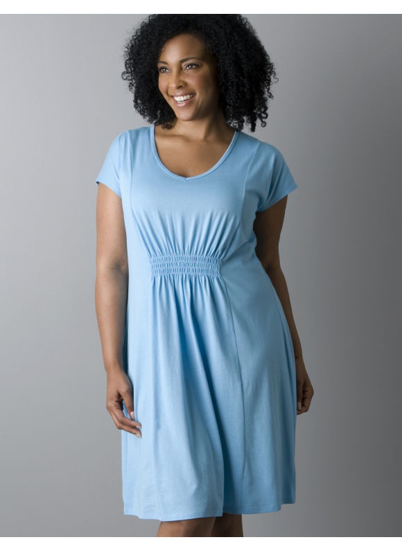 Lane Bryant Women's Plus Size/Blue Grotto Smocked waist knit sleep shirt 