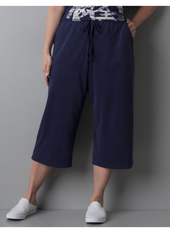 Lane Bryant Women's Plus Size/Navy Terry active crop pant - Size 18/20