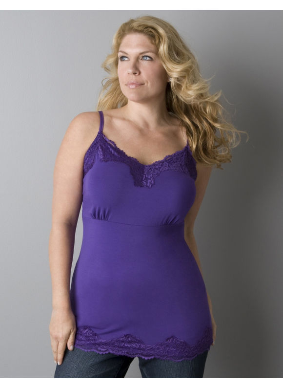 Lace-trim cami - Women's Plus Size/Heliotrope