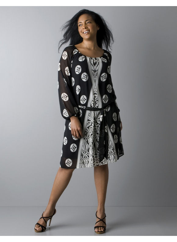Lane Bryant Women's Plus Size/Black Hour glass medallion dress 