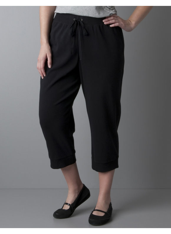 Lane Bryant Women's Plus Size/Black Active knit crop pant - Size 14/16, 18/20,