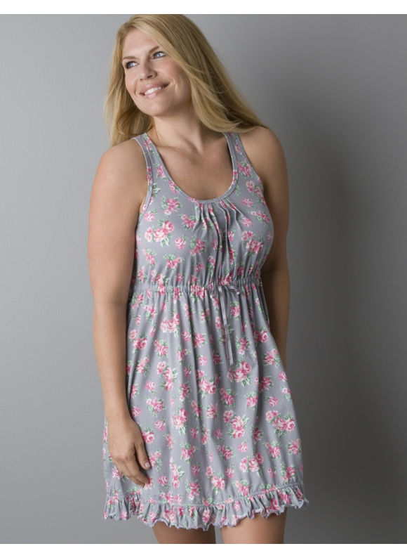 Women's Plus Size/Floral Print Rose print chemise