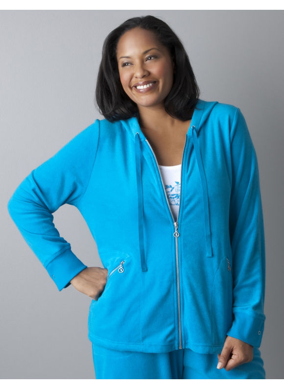 Lane Bryant Women's Plus Size/Blue Danube Baby terry active hoodie - Size 26/28