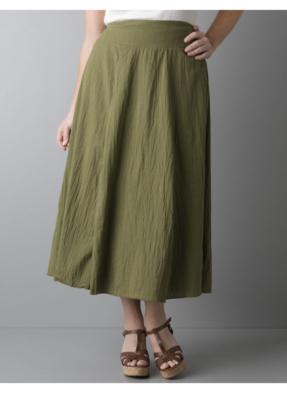 Lane Bryant Women's Plus Size/Grape Leaf Long gauze skirt 