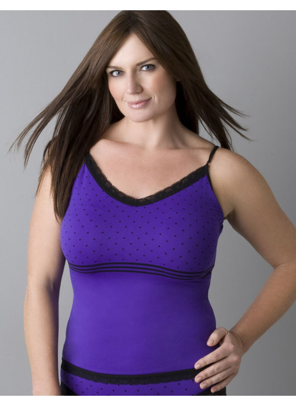 Polka dot seamless cami  Womens Plus SizeDeep Purple  Size 1820