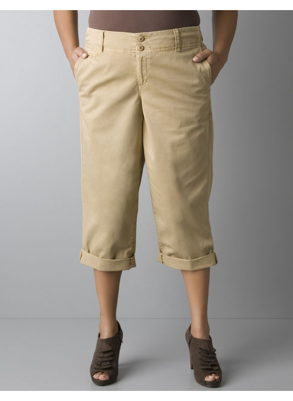 Washed twill capri  Womens Plus SizeCashew  Size 18