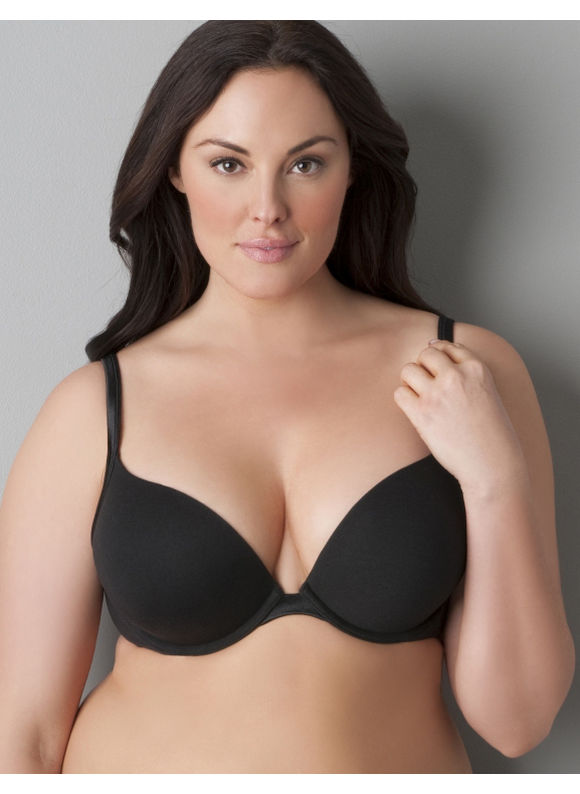 Pasazz.net Favorite - Lane Bryant Cotton boost plunge bra - Women's Plus Size/Black - Size