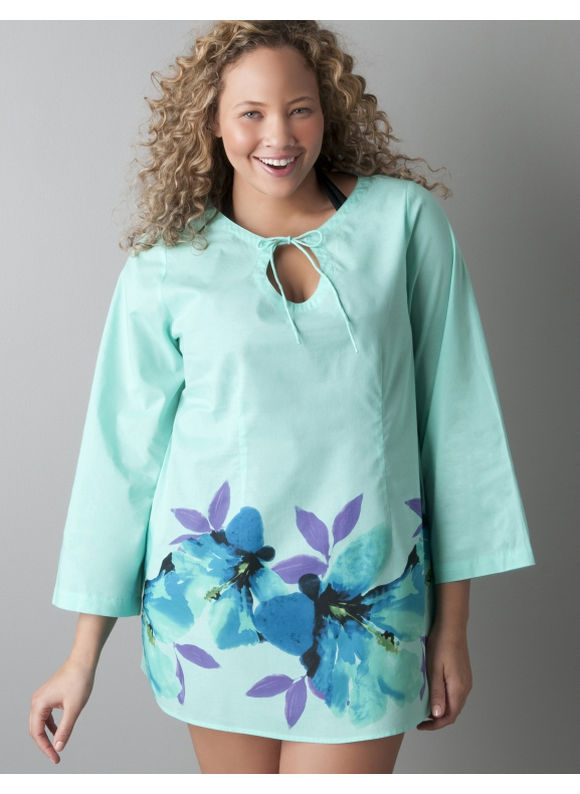 Bloom print long sleeve tunic - Women's Plus Size/Floral Print