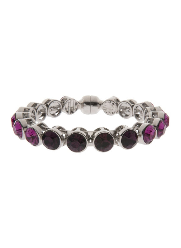Rhinestone bracelet  Womens Plus SizeSilvertoneBeet Root PurpleBlueprint 