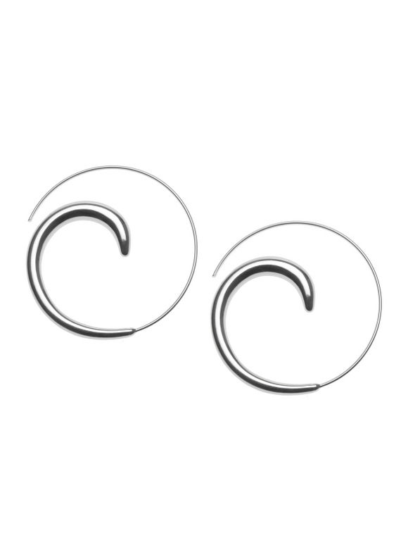 Lane Bryant Silvertone swirl earrings by - - Size One Size