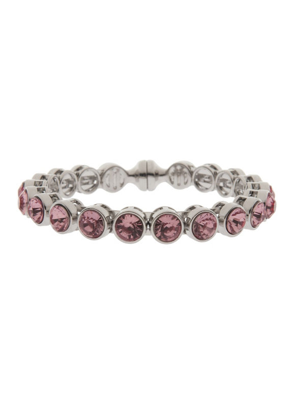 Pink rhinestone magnetic bracelet  Womens Plus SizePink Hibiscus  Size One