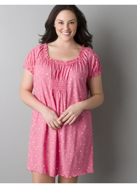 Polka dot sleep shirt  Womens Plus SizePinkDots  Size 1416