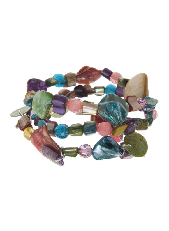 3 row shell bracelet set  Womens Plus SizeMulti Color  Size One Size