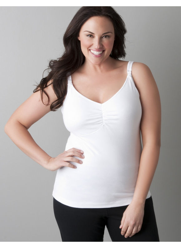 Pasazz.net Favorite - Lane Bryant Nursing bra tank top by Bravado - Women's Plus Size/White,