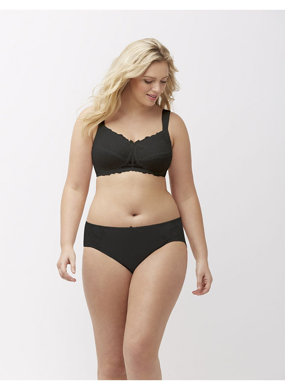Lane Bryant, available in Plus Size. Wire-free soft cup bra by Amoena blends fashion and function to support women affected by breast cancer. Feminine floral embroidery and lace detail make the Marie bra a beautiful choice, with inside pockets designed to fit full or partial breast forms. Padded, adjustable straps and padded hook & eye closure offer extra comfort. Wire-free soft cup bra by Amoena blends fashion and function to support women affected by breast cancer. Feminine floral embroidery