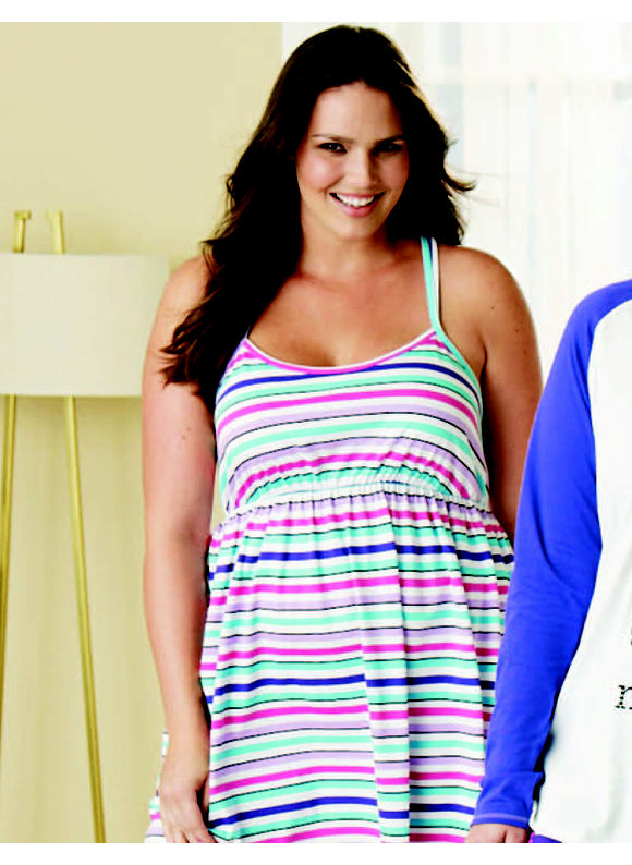 Lane Bryant Striped knit chemise - Women's Plus Size/Stripes - Size