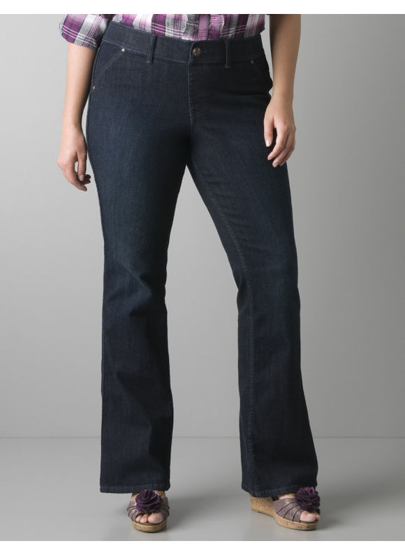 Pasazz Favorite Plus Size Jeggings -  Lane Bryant Dark wash flared jegging - Women's Plus Size/Dark rinse