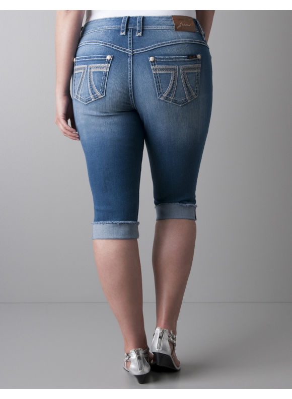 Cuffed Denim Capri