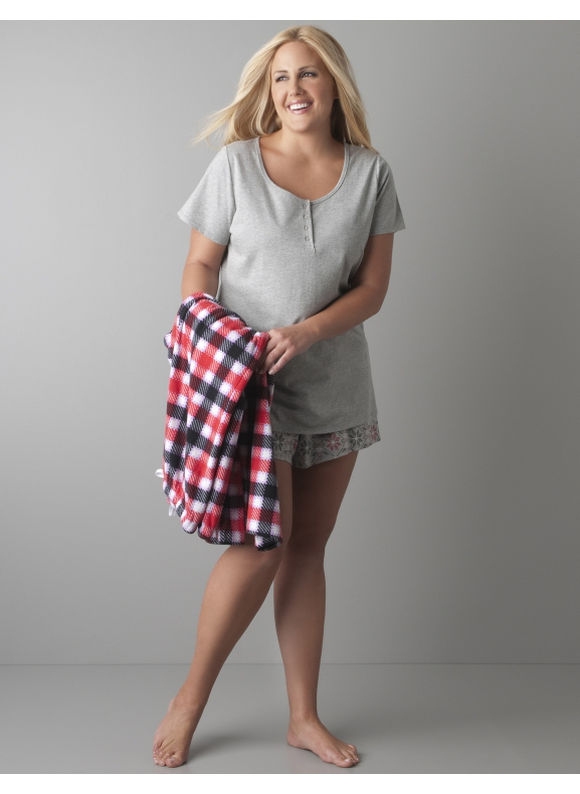 Plaid 3 piece pajama set - Women's Plus