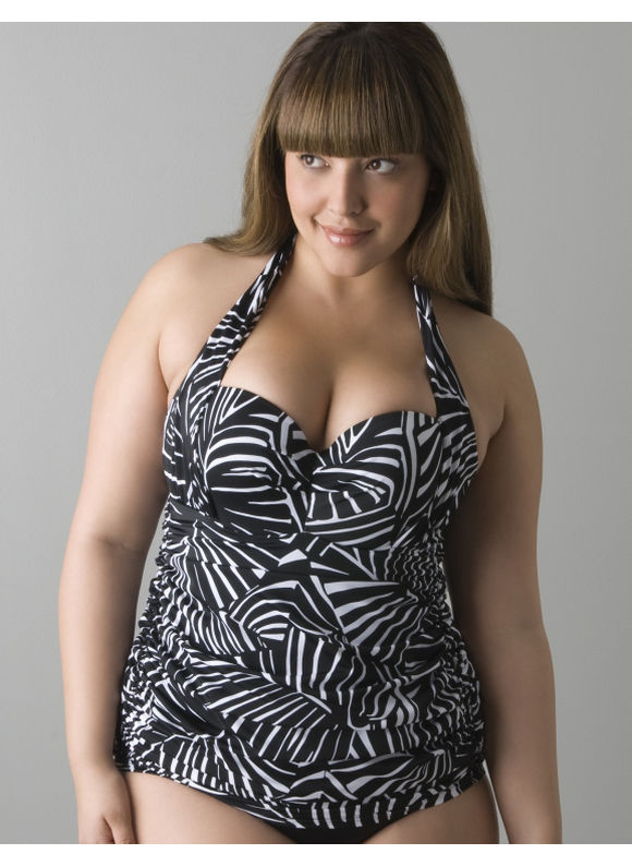 Lane Bryant Palm print retro one piece swimsuit - Women's Plus