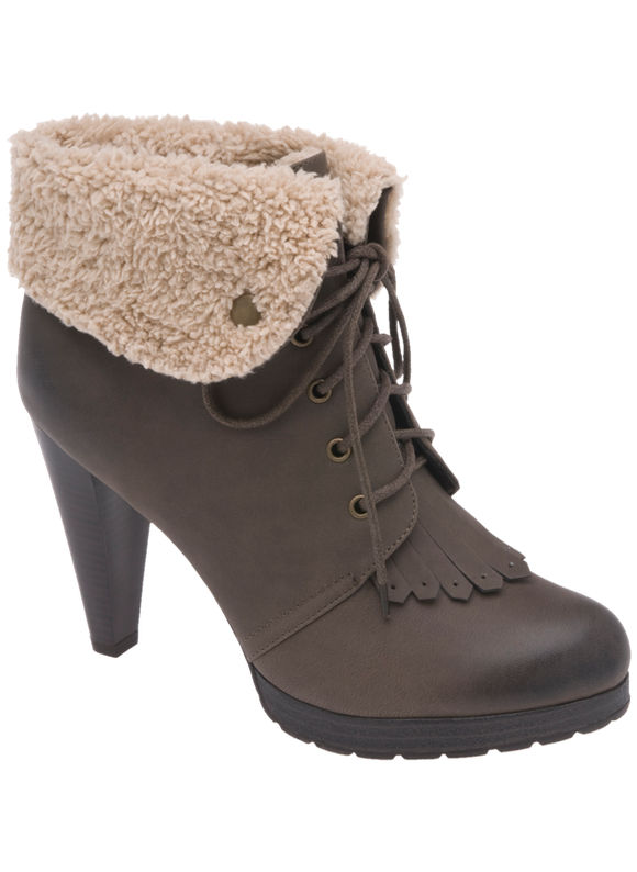 Lane Bryant Fleece cuff bootie - /Chocolate brown - Size 9 W