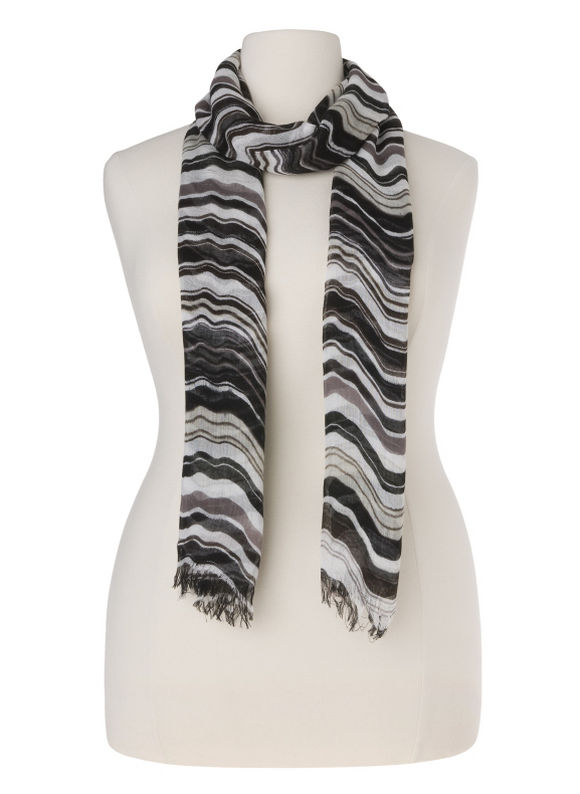 Colorful waves scarf - /Black