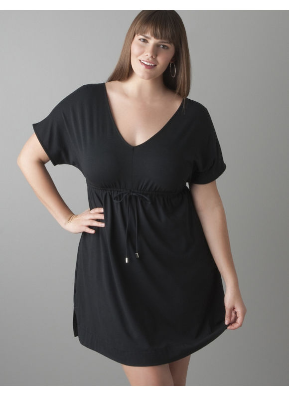 Lane Bryant Dolman sleeve swim cover up - Women's Plus Size/Black -