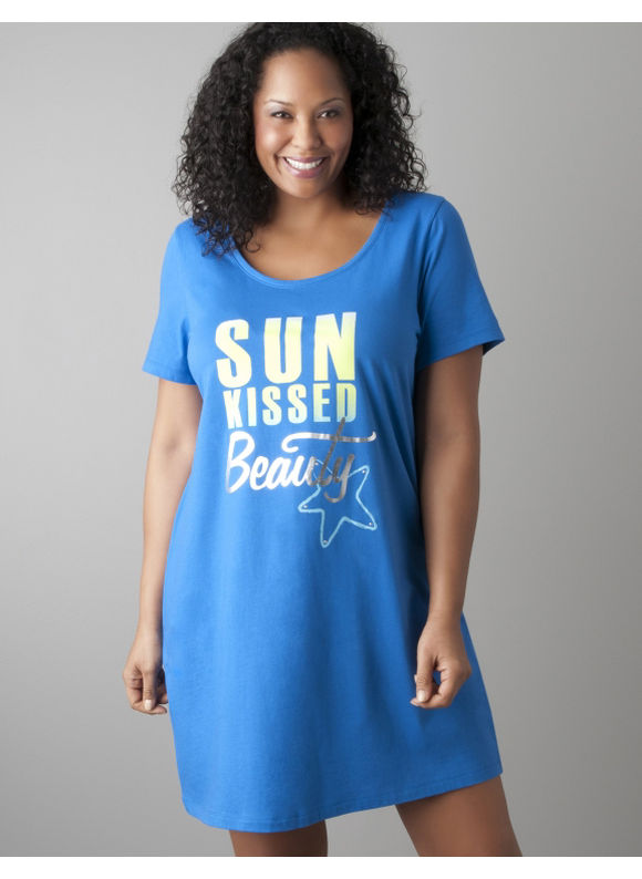 Lane Bryant Sun Kissed sleepshirt - Women's Plus Size/Olympian Blue -