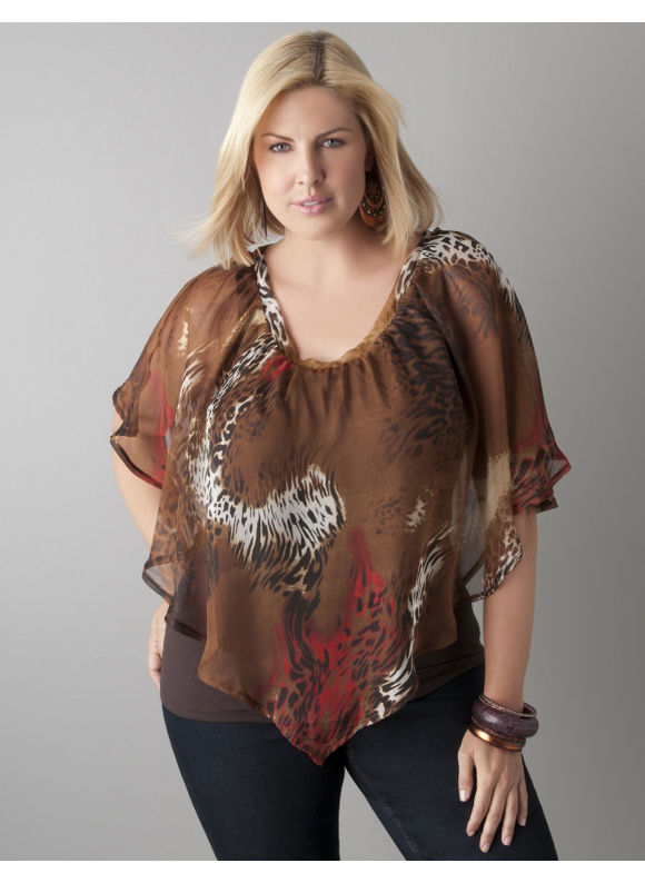 Lane Bryant Animal print capelet top - Women's Plus Size - Size 18/20