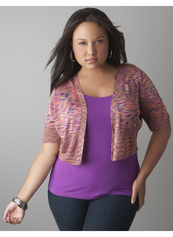 Lane Bryant Textured space dye shrug - Women's Plus Size/Fandango