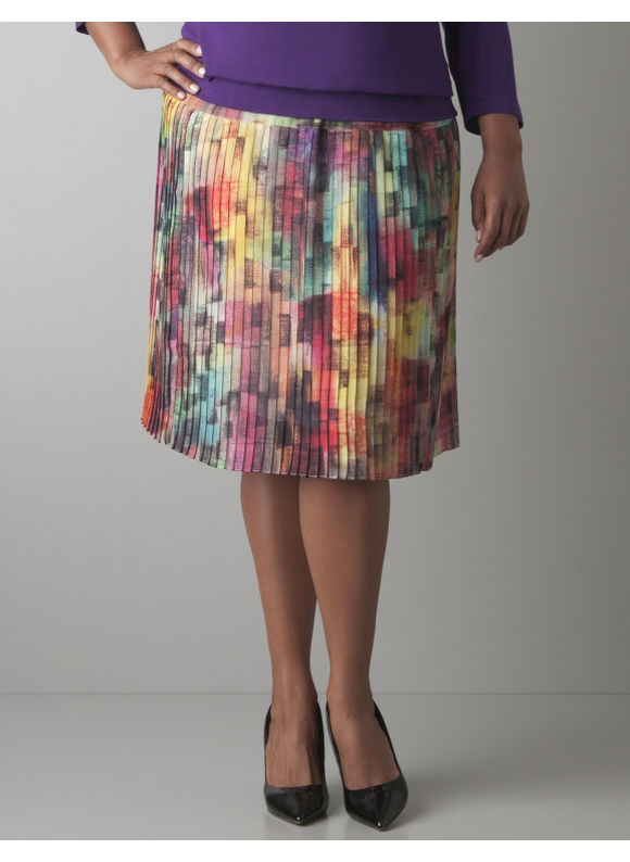 Pasazz.net Favorite - Lane Bryant Plus Size Sketchy geo pleated skirt - - Women's Size