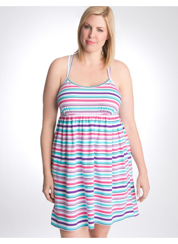 Lane Bryant Striped knit chemise - Women's Plus Size/Stripes - Size