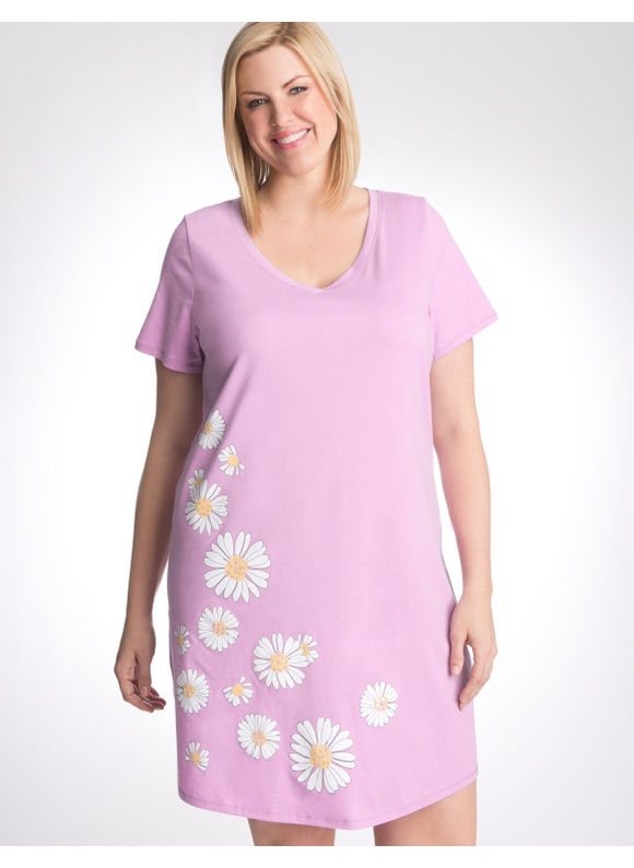 Lane Bryant Daisy sleep shirt - Women's Plus Size/Sheer Lilac - Size