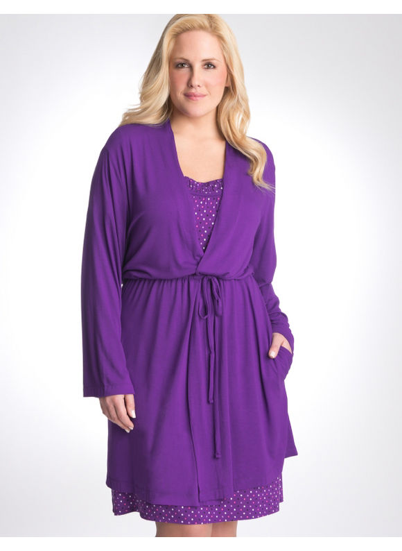 Lane Bryant Tru to You robe - Women's Plus Size/Deep Purple - Size