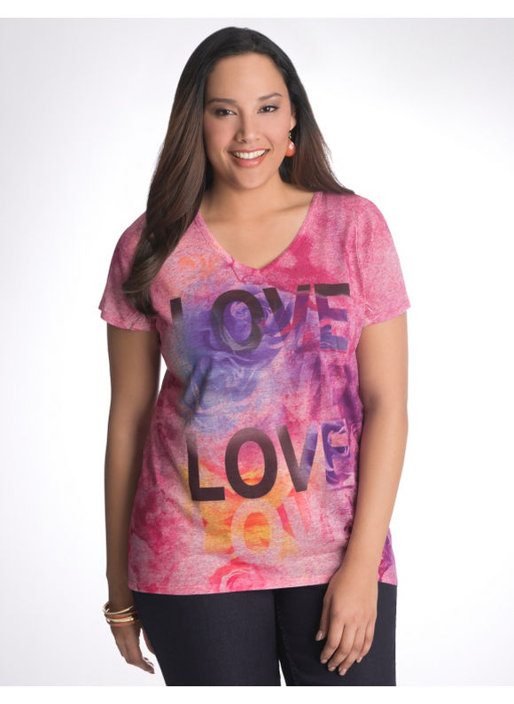 Lane Bryant Love high low tee - Women's Plus Size/Rose violet - Size