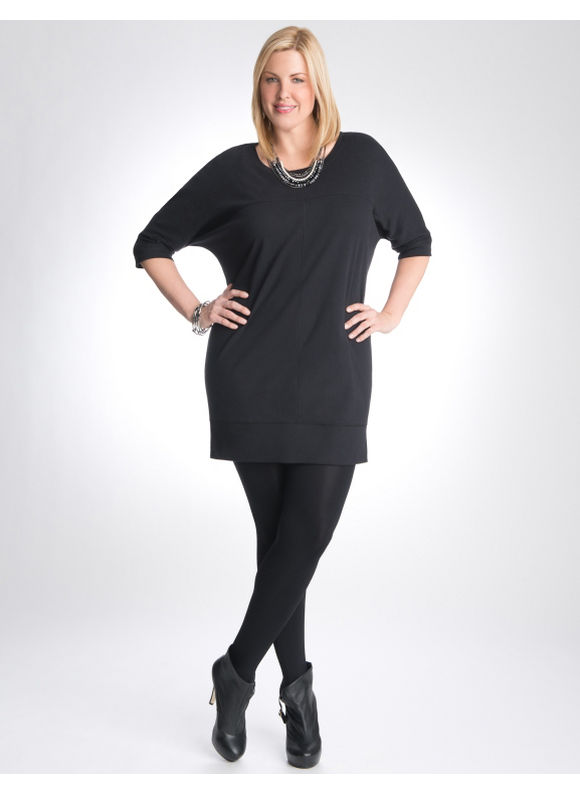 Lane Bryant Knit wedge dress - Women's Plus Size/Black - Size 14/16,