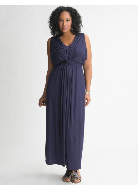 Lane Bryant Knot front maxi dress - Women's Plus Size/Peacoat - Size