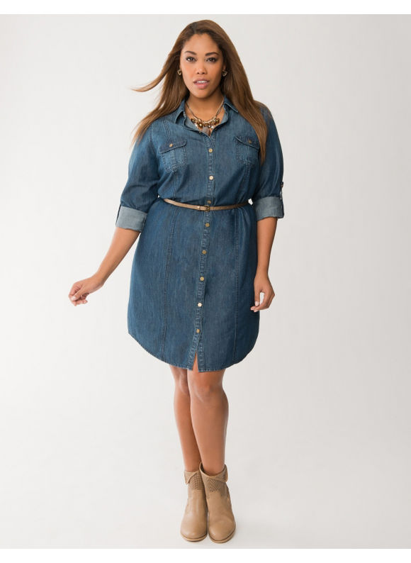 plus size denim dress