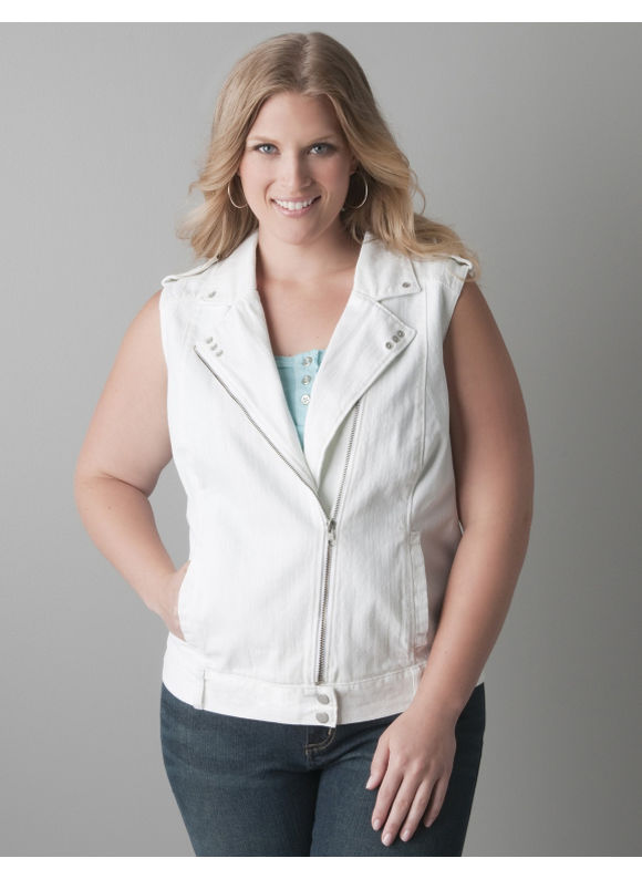 Lane Bryant Asymmetric denim vest by DKNY JEANS - Women's Plus