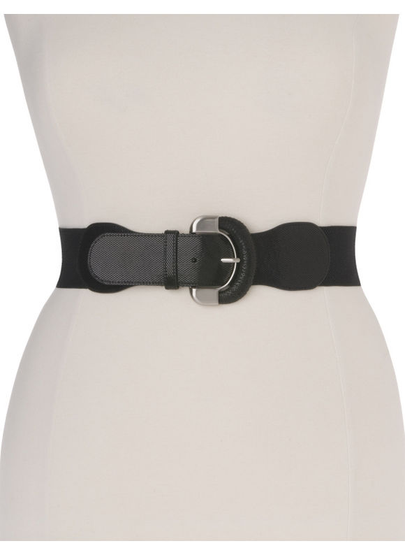 Wrapped buckle stretch belt - Black