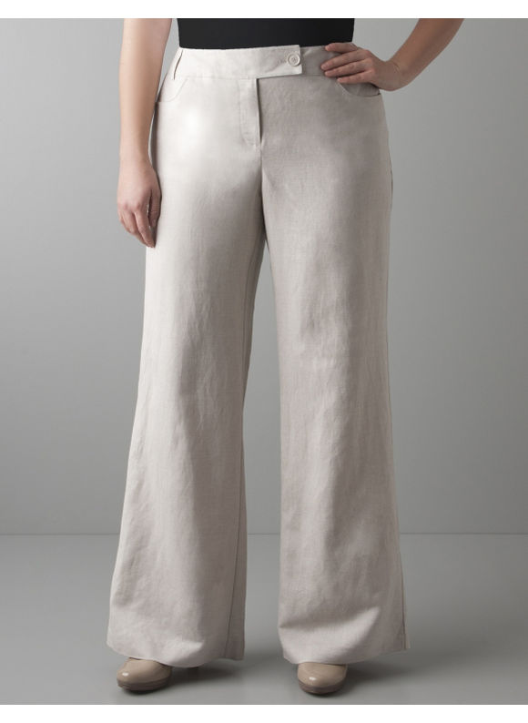 Lane Bryant Wide leg linen pant - Women's Plus Size/Flax linen - Size