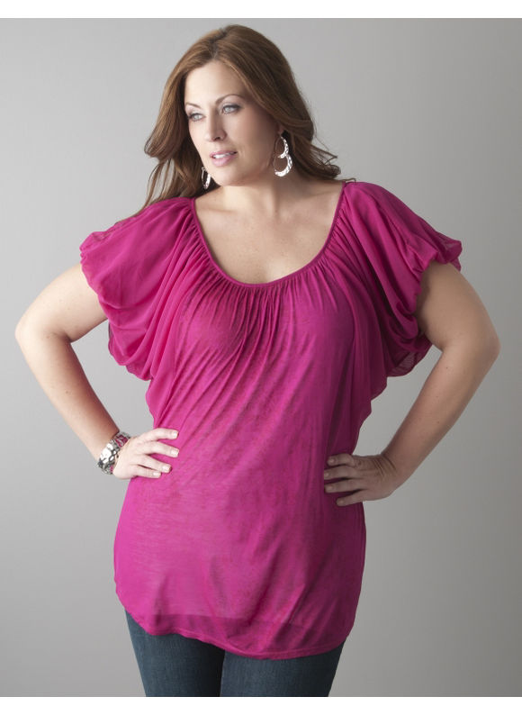 Lane Bryant Mesh sleeve graphic tee by Seven7 - Women's Plus