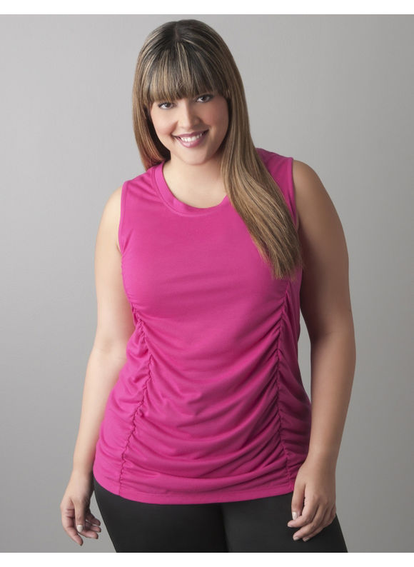 Pasazz.net Favorite - Lane Bryant Ruched sleeveless top by Reebok - Women's Plus Size/Beet