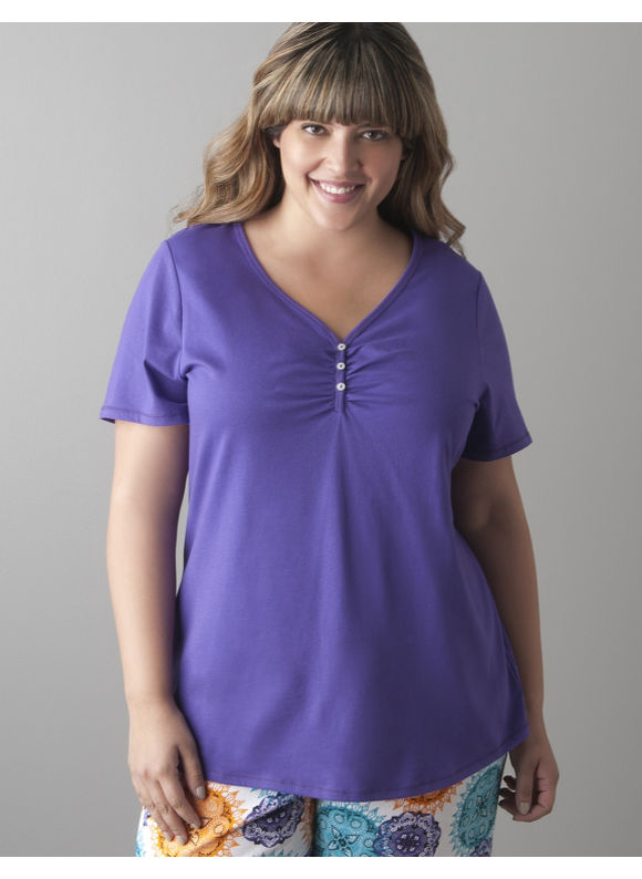 Pasazz.net Favorite - Lane Bryant Short sleeve sleep top - Women's Plus Size/Prism Violet -