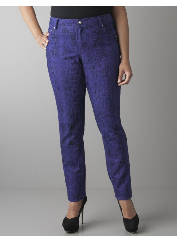 lane bryant snake print skinny jean - women's plus size/spectrum blue lane-bryant