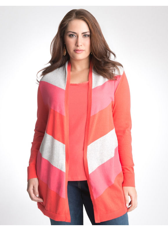 Lane Bryant Multicolored chevron cardigan - Women's Plus Size/Peacoat,