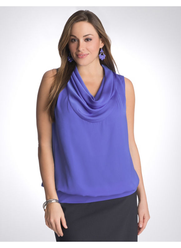 Lane Bryant Drape neck shell - Women's Plus Size/Amparo blue - Size