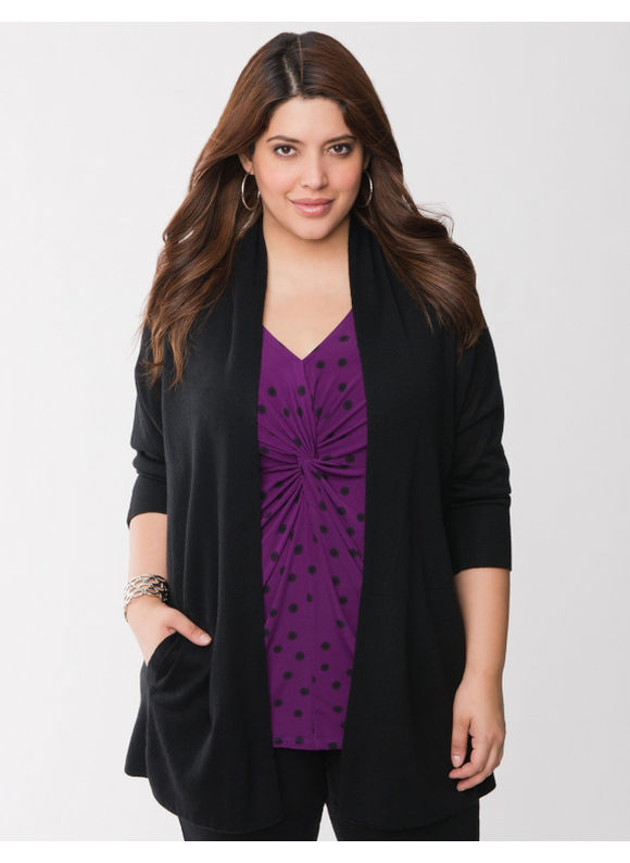 Lane Bryant Plus Size Merino blend cardigan - - Women's Size 22/24, Black