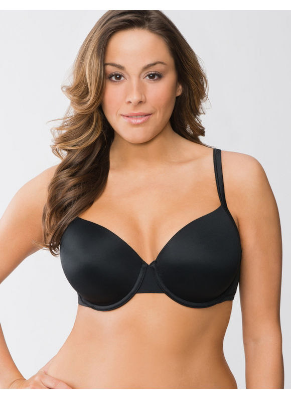 Pasazz.net Favorite - Lane Bryant Plus Size Smooth T-shirt bra - - Women's Size 44B, Black -