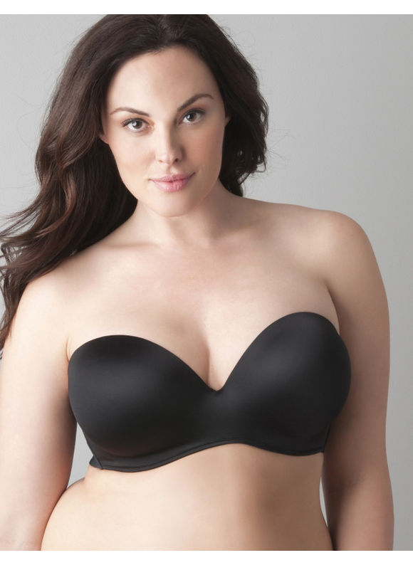 Lane Bryant Plus Size Multiway strapless bra Womens Size 42C, Black.